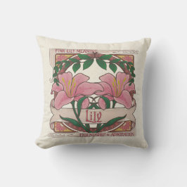Cojín Decorativo Victorian flores de lirio rosado Admiración de ami