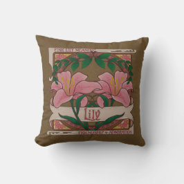 Cojín Decorativo Victorian flores de lirio rosado Admiración de ami