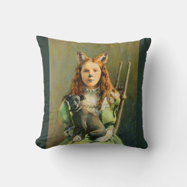 Cojín Decorativo Victoriano Fox Chica Throw Cushion (Anverso)