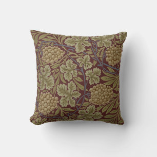 Cojín Decorativo Vid de uva de William Morris Rojo Verde Arte