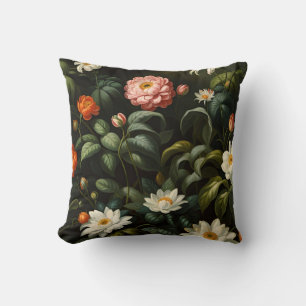 Cojín Decorativo Vida botánica floral de jardín vintage