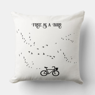 Cojín Decorativo Vida Ciclista Libre Arte en Blanco y Negro