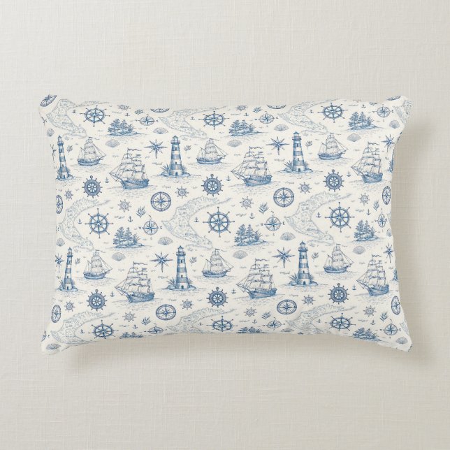 Cojín Decorativo Vida Costera Océanos Azules (Anverso)