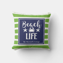 Cojín Decorativo Vida de Playa Cangrejo Estrella de Mar Chic Coster