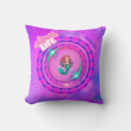 Cojín Decorativo Vida de sirena personalizada, cuatro hijos y adult