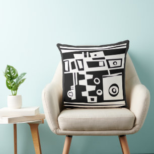 Cojín Decorativo Vida de submarino marrón morado blanco negro