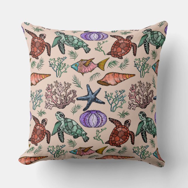 Cojín Decorativo Vida marina (Anverso)