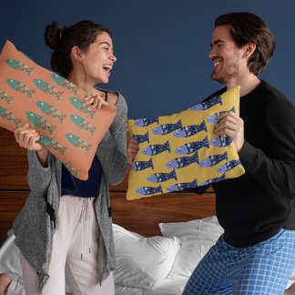 Cojín Decorativo Vida marina, casa de playa, amante de los peces