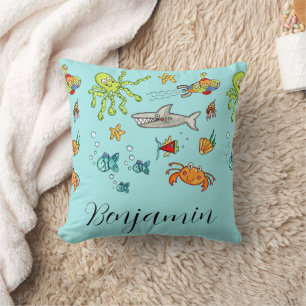 Cojín Decorativo Vida Marina Personalizada Bajo el Mar