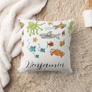 Cojín Decorativo Vida Marina Personalizada Bajo el Mar