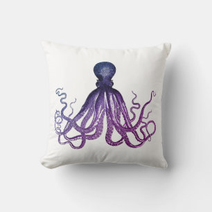 Cojín Decorativo Vida marina pulpo vintage