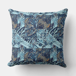 Cojín Decorativo Vida marina y diseño abstracto botánico