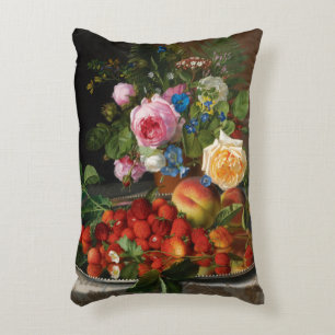 Cojín Decorativo Vida Muerta Rosas y Fresas por Otto Ottesen