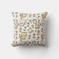 Vida salvaje de Safari bebé con flores de doodle