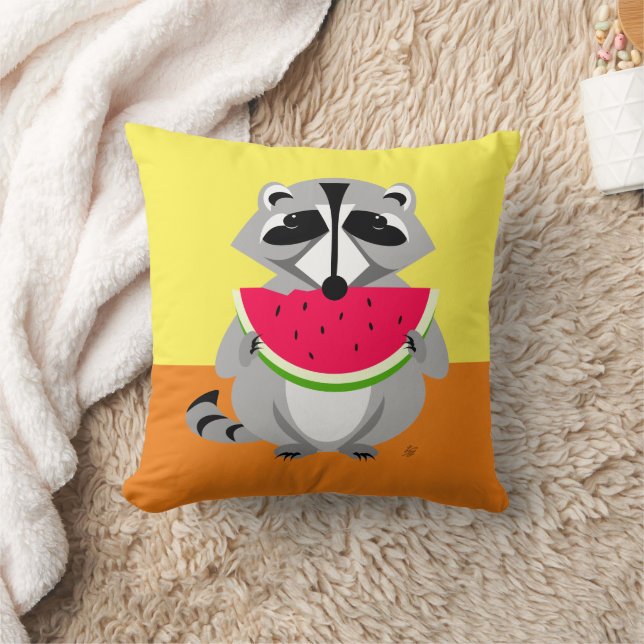 Cojín Decorativo Vida silvestre Cute Raccoon (Manta)