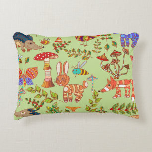 Cojín Decorativo Vida silvestre: Ilustracion de fauna de la Flora d