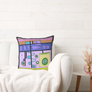 Cojín Decorativo Vida submarina Pastel Indigo Lilac Verde Marrón