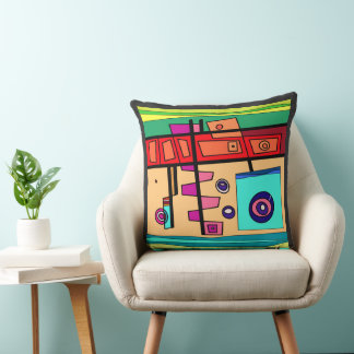 Cojín Decorativo Vida submarina Rojo Azul Turquesa Verde