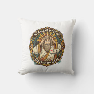 Cojín Decorativo Video accidental de Jesús en la reunión de la maña