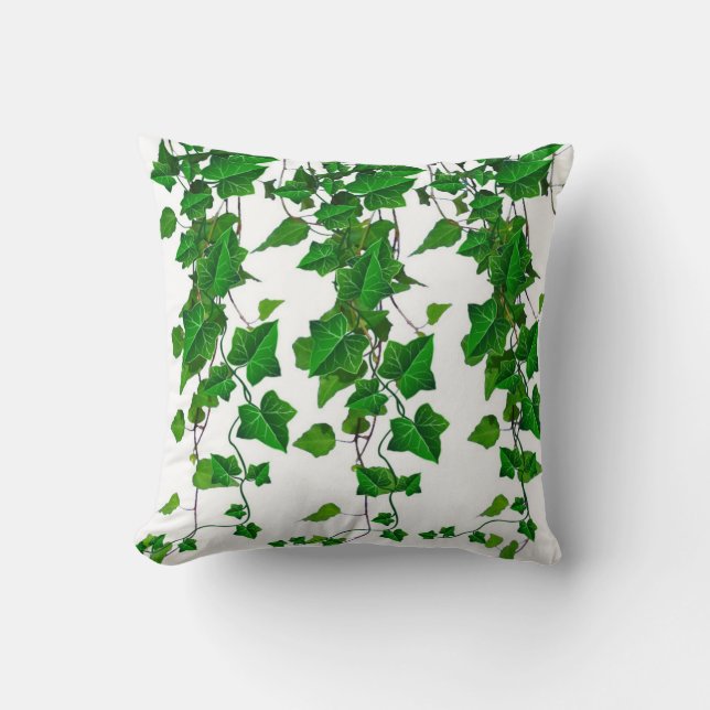 COJÍN DECORATIVO VIDES VERDES DE LA HIEDRA DE VERIDIAN BLANCAS (Anverso)