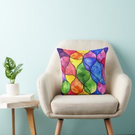 Cojín Decorativo Vidrio con manchas de arco iris acuático