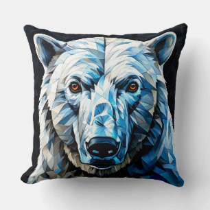 Cojín Decorativo Vidrio emplomado de oso polar