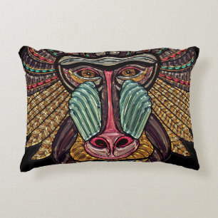 Cojín Decorativo Vidrio tendido pinta de babuino arte animal africa