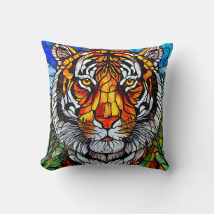 Cojín Decorativo Vidrio teñido de tigre