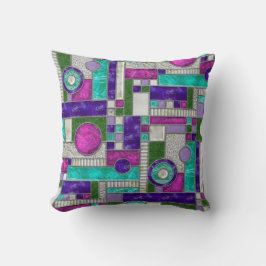 Cojín Decorativo Vidrio Verde azulado rosado