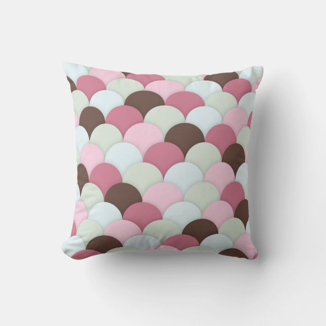 Cojín Decorativo Vieira rosa y marrón (Anverso)