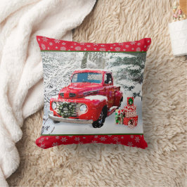 Cojín Decorativo Viejo feriado de camiones