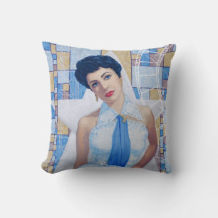 Cojín Decorativo Viejo ícono de la actriz estrella de cine de Holly