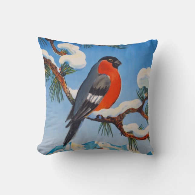 Cojín Decorativo Viejo Pontresina vacaciones de invierno Suiza (Anverso)