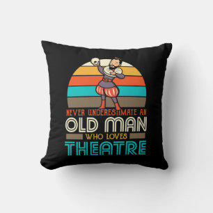 Cojín Decorativo Viejo que ama el teatro