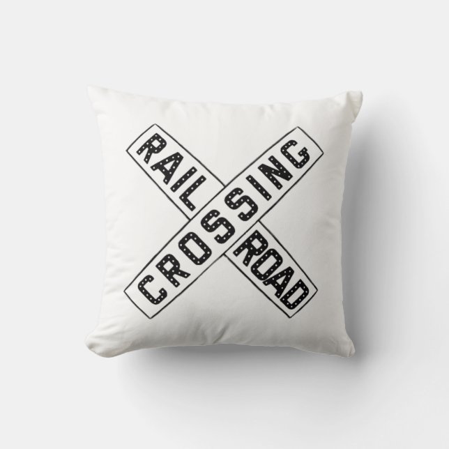 Cojín Decorativo Viejo Rótulo de Crossbuck (Anverso)