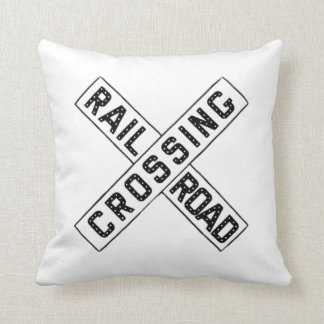 Cojín Decorativo Viejo Rótulo de Crossbuck