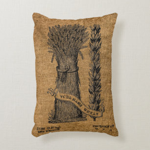 Cojín Decorativo Viejo Rústico Faux Burlap Sack Template 2