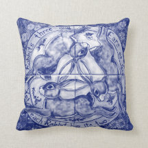 Viejo trío de conejo de liebre azul y blanco