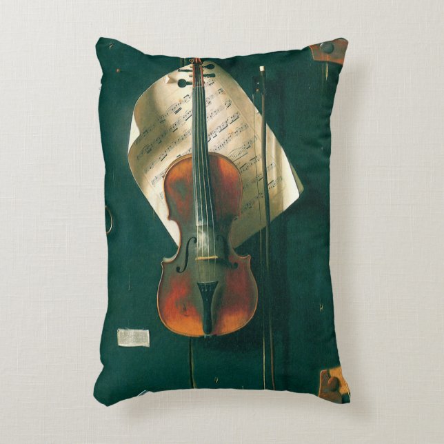Cojín Decorativo Viejo violín por vida de William Michael Harnett (Frente (Vertical))