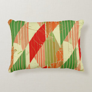 Cojín Decorativo Viejo y desteñido Naranja rojo verde amarillo