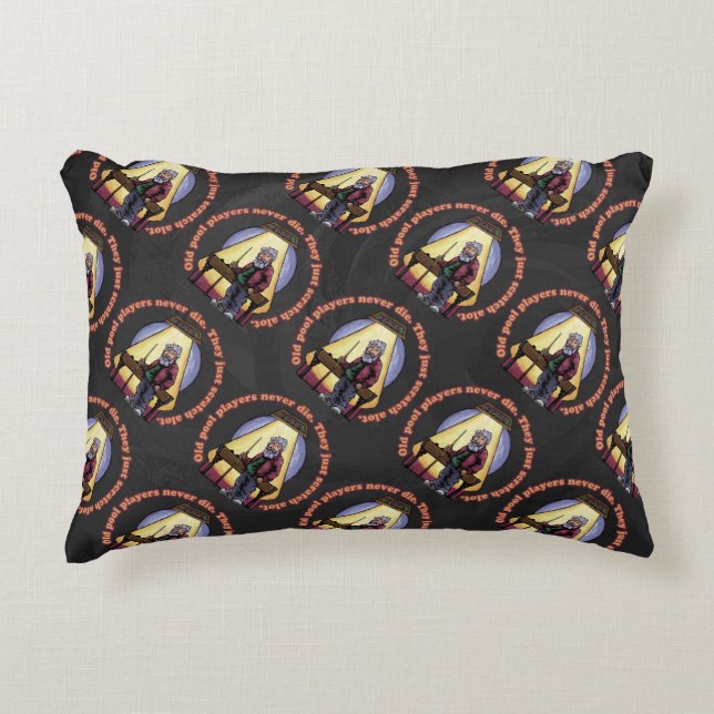 Cojín Decorativo Viejos jugadores de Pool (Anverso)