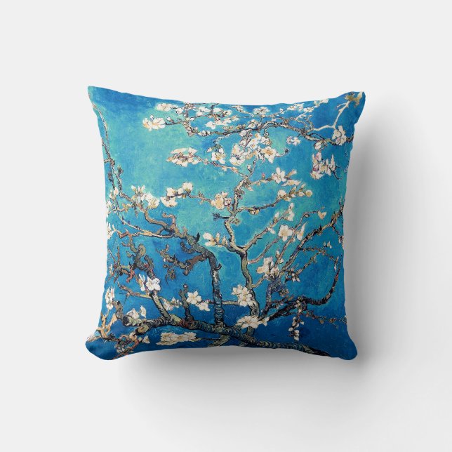 Cojín Decorativo Vincent Van Gogh Almond Blossoms Turquoise brillan (Anverso)