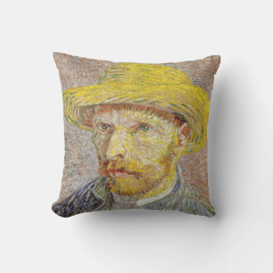 Cojín Decorativo Vincent van Gogh - Autorretrato con sombrero de pa