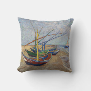 Cojín Decorativo Vincent van Gogh - Barcas de Pesca en la Playa