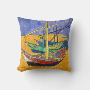 Cojín Decorativo Vincent van Gogh - Barcos de Pesca en la Playa