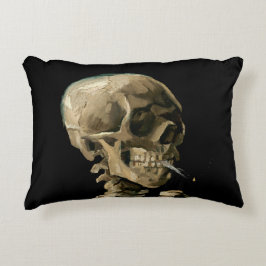 Cojín Decorativo Vincent van Gogh - Calavera con cigarrillo en llam