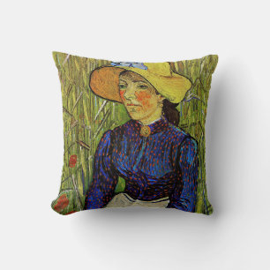 Cojín Decorativo Vincent van Gogh - Campesina con sombrero de paja