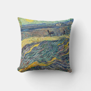 Cojín Decorativo Vincent van Gogh - Campo con campesinos arando