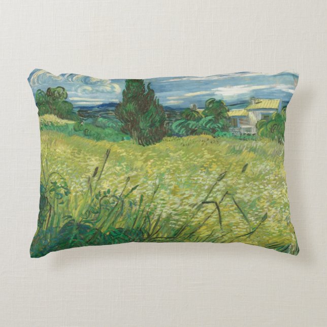 Cojín Decorativo Vincent van Gogh - Campo verde (Anverso)
