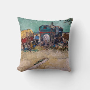 Cojín Decorativo Vincent van Gogh - Caravanas, campamento gitano ce